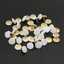 50Pcs Drawing Pins White Thumb Tacks Push Brass Assorted Colours Board Cork