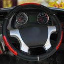 Universal for 38cm Car Steering Wheel Cover Anti-Slip PU Leather Red Dragon Icon