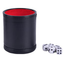 1PC High Quality PU Leather Flannel Mute Dice Cup Of Game Supplies With 5 Dice@