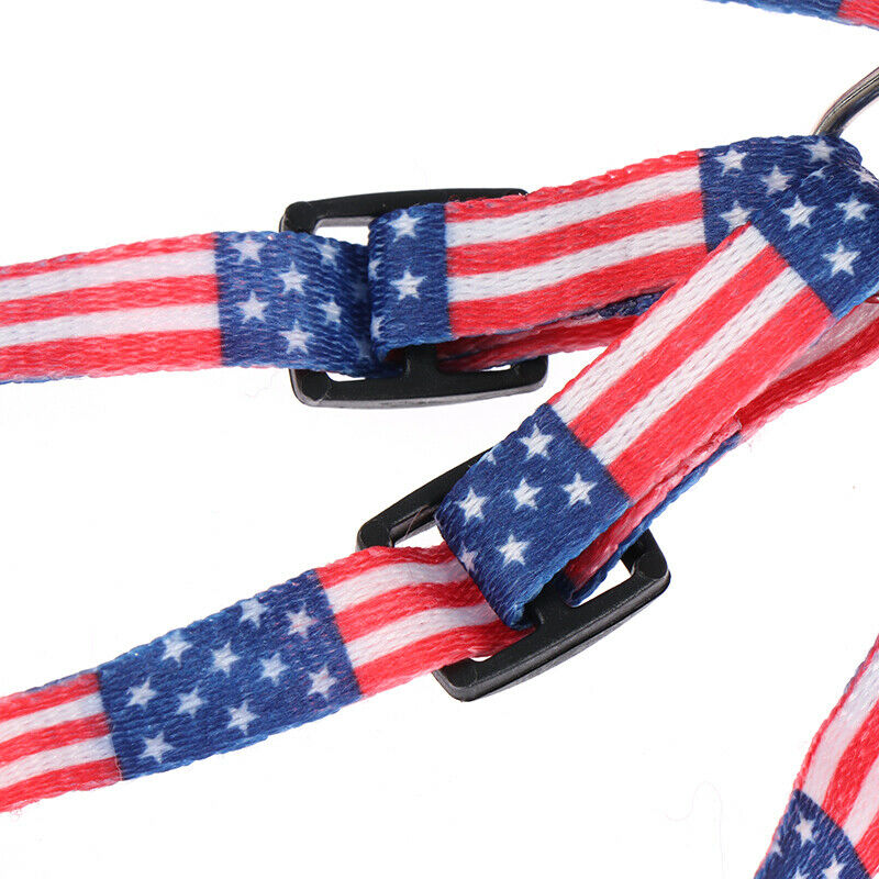 1CM Width Small Pet Dog Cat Print Rope Lead Leash Harness Adjustable Chest S Bj