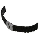 Black Silicone Watch Strap Waterproof Diving Band with Folding Clasp 24 mm M5P9