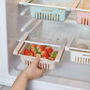 Adjustable Refrigerator Storage Rack Fridge Drawer Kitchen Organizer (Pink)