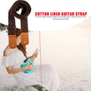Cotton Linen Guitar Strap Adjustable Belt for Guitar Ukulele Bass (Coffee)