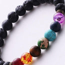 Men Women Natural Stone Buddha Prayer Bracelet Elastic Beaded Wristband