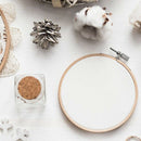 6 Pieces 3 Inch Embroidery Hoop Bamboo Circle Cross Stitch Hoop Ring for Ar