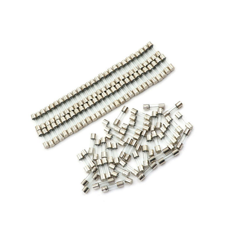 100Pcs F6AL250V Glass Tube Fuse 5x20mm 6A 250V Fast-Blow Glass Tube Fuses S Nw