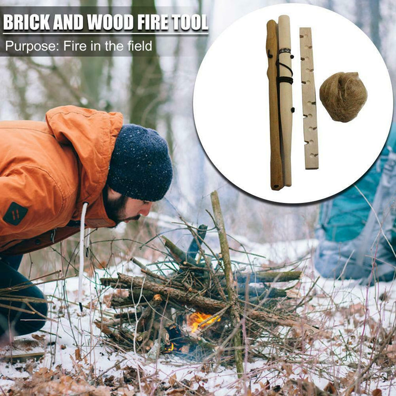 Bow Drill Friction Fire Starter Firemaking Tools Outdoor Survival Props