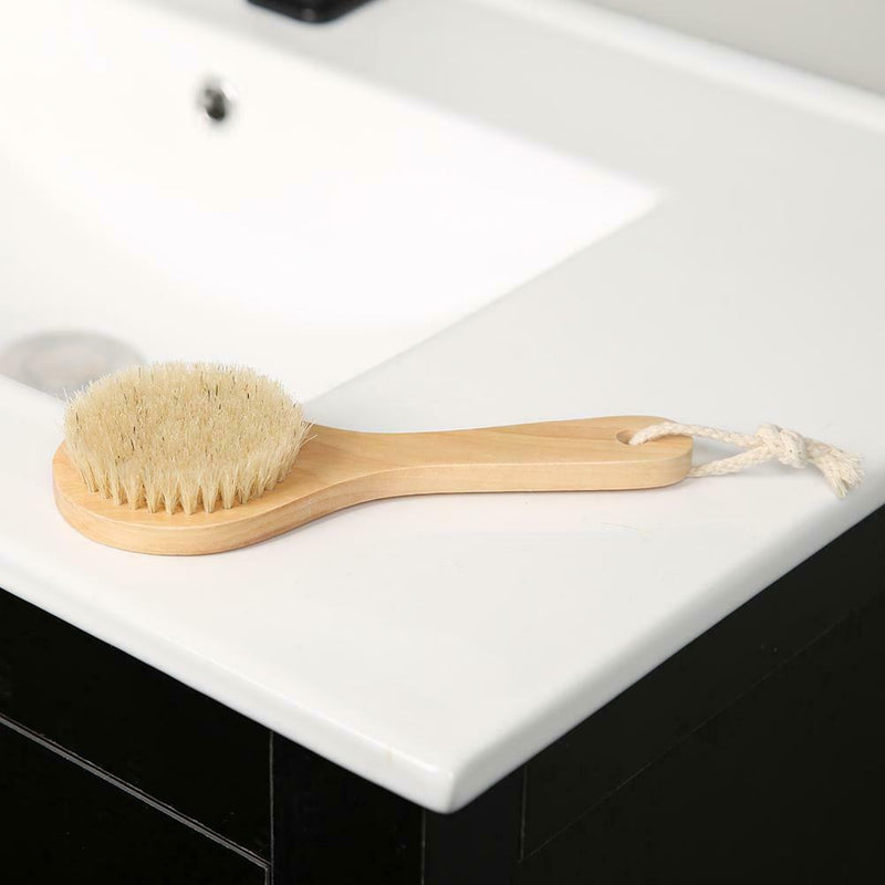 Soft Natural Bristle Wood Oval Body Bath Brush SPA Shower Massage Scrubber A