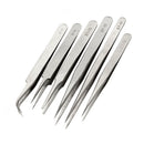 6Pcs Pro Anti-Static Stainless Steel Tweezers Set Maintenance Tools Pro Dzjo