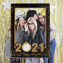 2021 Happy New Year Photo Booth Props Paper Photo Frame Xmas Decors For ParS Hn