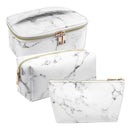 3 Pack Marble Makeup Bag Set Portable Toiletry Pouch Bag Waterproof Organiz R2I7