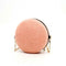 Small Round Messenger Bags Women Plush Shoulder Chain Handbags (Orange)