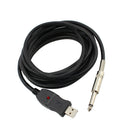 Guitar Bass 6.5mm Jack To USB Link Connection Instrument Cable Adapter Line