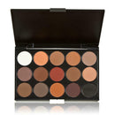 15 Colors Makeup Shimmer Matte Eyeshadow Palette+20pcs Brushes coffee