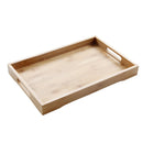 100% Bamboo Wood Serving Tray With Handles Breakfast Table Tray