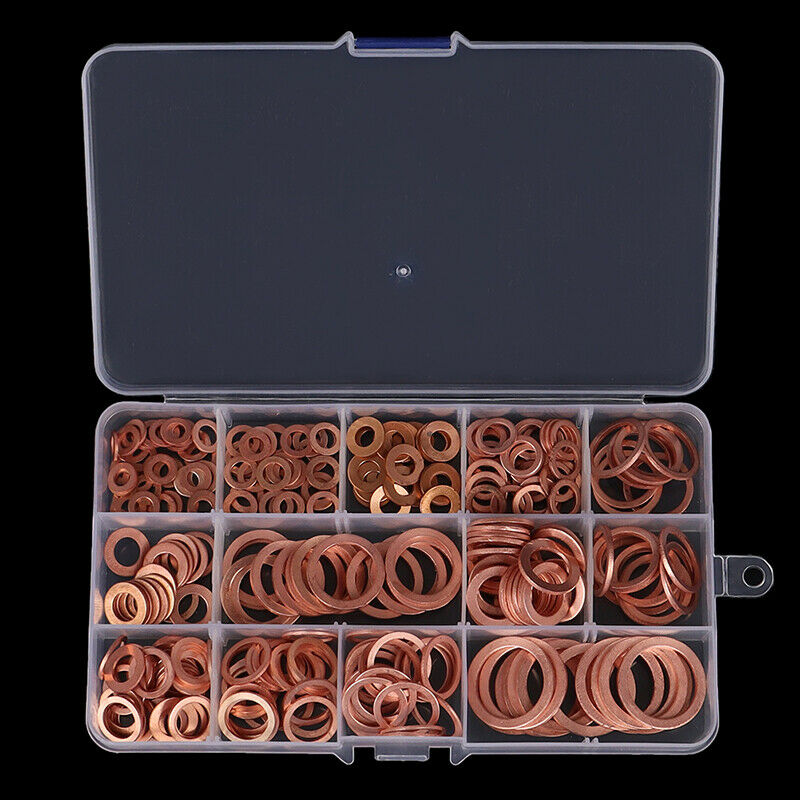 280pcs Copper Rings Oil seal ring gasket  Sealing Ring Assortment Set box%PJ Kw