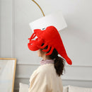 Cute Girls Hat Plush Lobster Hat Earflap Animal Cap Head Warmer Selfie Tools