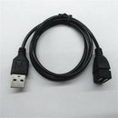 Black 1m USB Cable Male to Female USB 2.0 Extension Cable Extender Charger Line