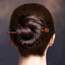 6 Pieces Retro Style Printed Wooden Hairpin Needle Headdress Jewelry Accessories