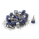 20Pcs AC 125V 6A ON-OFF-ON DPDT Locking Mini Toggle Switch Blue 6mm