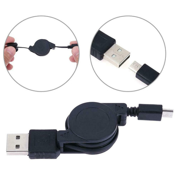 2pcs Retractable Micro USB Data Sync Cord Charging Cable for Android Phones #gib
