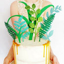 7pcs Green Plant Cake Toppers Kids Birthday Party Decoration Cupcake Fl 3c