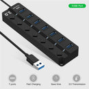 USB Hub 3.0 5Gbps High Speed 7 Port USB 3.0 Hub Splitter On/Off Switch for