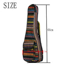 Strip Design Soft Case Ukulele Bag 23inch w/ Strap Outer Pocket for Musical