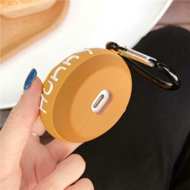 Honey Pot Protective Case Silicone Cover Shell with Carabiner for Airpods 1/2