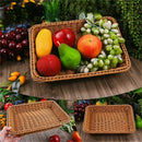 Light brown simple fashion hand-woven storage basket rattan food fruit bask