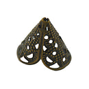 100Pcs 16mm Filigree Cone Flower Bead Cap Bead End for Tassel DIY Makings
