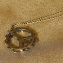 Boho Garden Floral Peace & Love Sign Pendant Long Chain Necklace Jewelry