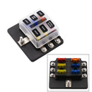 6 Way Blade Fuse Box Holder with LED Light Damp-Proof Block Marine Car Boat I1L8