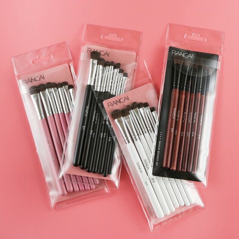 Rancai 7Pcs Eyeshadow Brushes Set Natural Horse Pony Hair Cosmetics Blendin N3B5