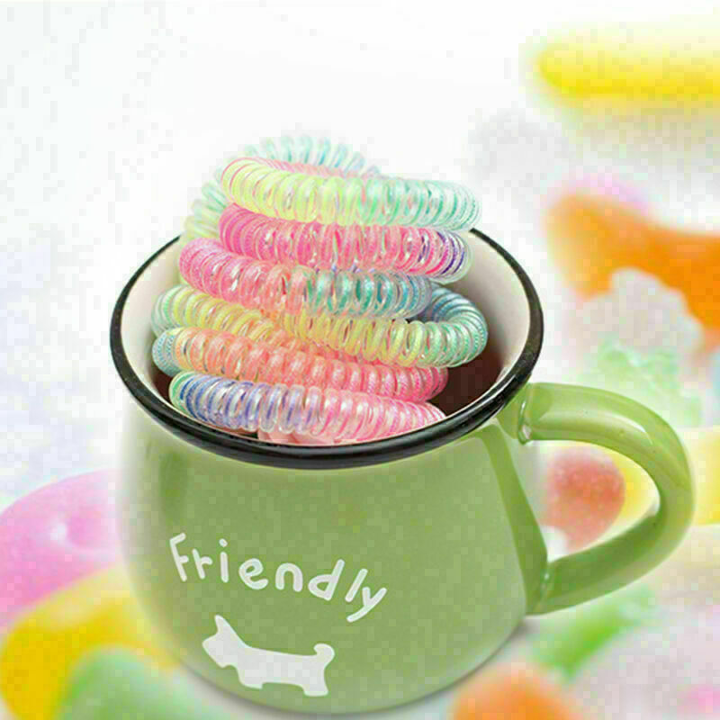 Women Telephone Line Hair Elastic Ring Bands Ties rope AU Bracelet Device A W8S3