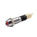 8mm 12V Red LED Metal Indicator Dash Light Lamp Wire Leads