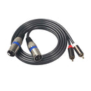 1.5m 4.9ft Dual XLR Male to Dual RCA Male Audio Signal Patch Adapter Cable