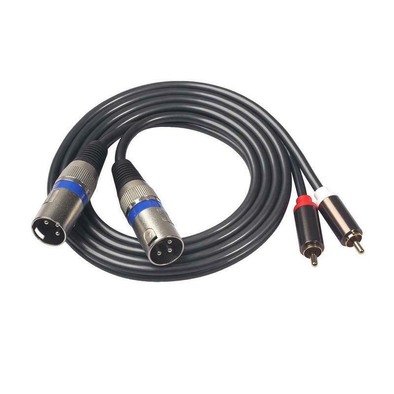 1.5m 4.9ft Dual XLR Male to Dual RCA Male Audio Signal Patch Adapter Cable