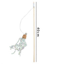 Wood Cat Wand Stick Teasing Pole Ribbon Retractable Head Change Pet Product