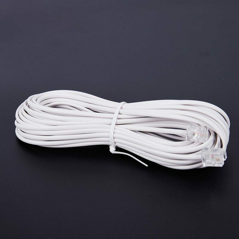 1pcs 10m RJ11 Telephone Connector Extension Cable White L7C9