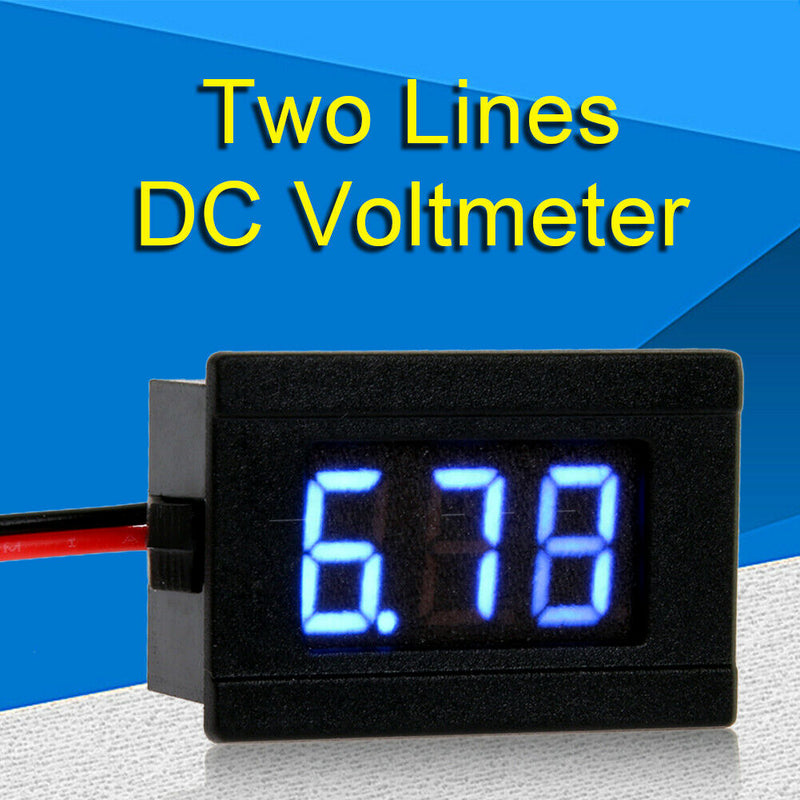 0.36inch LED Digital Voltmeter DC 4.5-30V Two Line Volt Meter(Blue)
