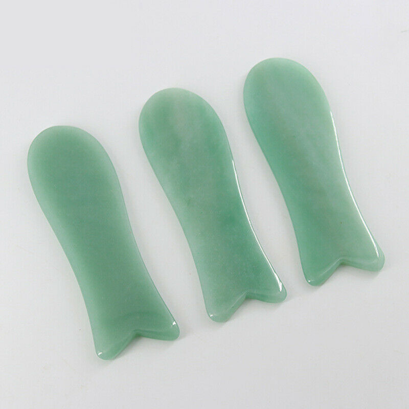 Natural Stone Guasha Facial Massage Faux Jade Face Body Massager Beauty Tool New