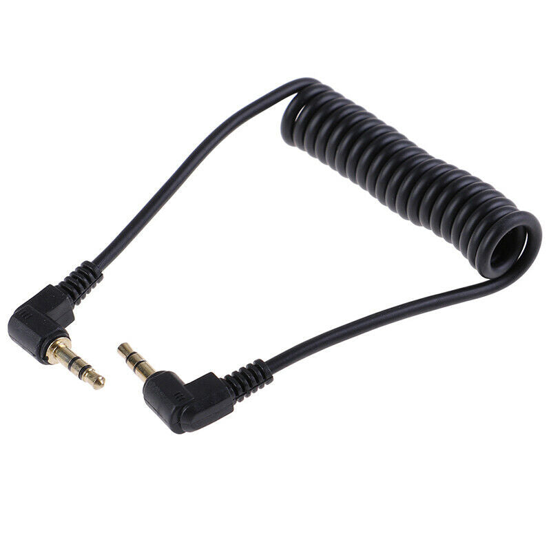 Coiled Audio Cable Jack Right Angle 90 Degree 3.5mm Jack Aux Cord Cable JR