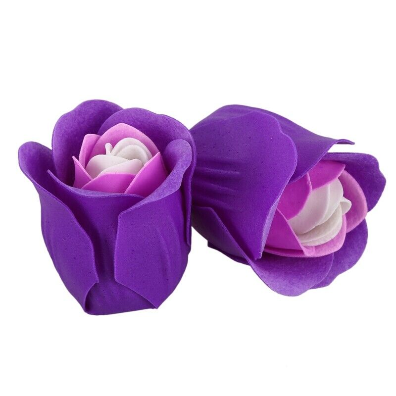 24 Pcs Purple Scented Bath Soap Rose Petal in Heart Box S6P2