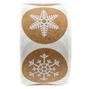 500Pcs/roll Round Christmas theme Stickers 6styles Snowflake Holiday lab biTEUS