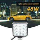 Square 48W 16 LED Flash Strobe Light Warning Lamp for Car Truck Motorcycle