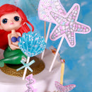Biling Star Fishtail Shell Starfish Mermaid Cake Topper for Dessert Decor  LJ