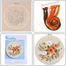 1 Set Flower Pattern Embroidery Starter Kit Cross Stitch Kits 26 x 26cm