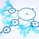 Five-rings Blue Dream Catcher Wall Hanging Home Car Decor Craft