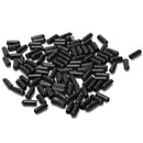 100PCs Black Rubber End Tips 15x6mm (0.6 inch x 0.24inch)